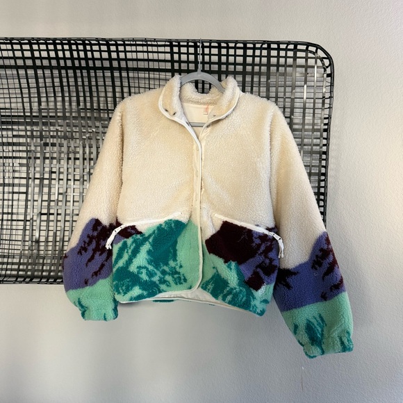 Free people Hit The Slopes Printed Fleece Jacket sunrise summit - Picture 2 of 9
